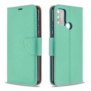 For Huawei Honor 9A Litchi Texture Pure Color Horizontal Flip PU Leather Case with Holder & Card Slots & Wallet & Lanyard(Green)