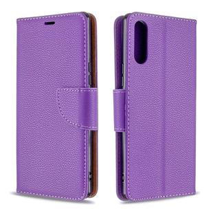 For Sony Xperia L4 Litchi Texture Pure Color Horizontal Flip PU Leather Case with Holder & Card Slots & Wallet & Lanyard(Purple)