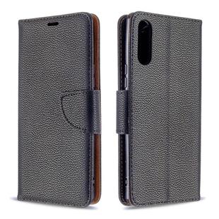 For Sony Xperia L4 Litchi Texture Pure Color Horizontal Flip PU Leather Case with Holder & Card Slots & Wallet & Lanyard(Black)