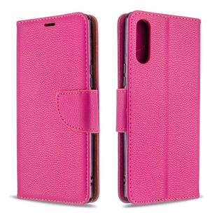 For Sony Xperia L4 Litchi Texture Pure Color Horizontal Flip PU Leather Case with Holder & Card Slots & Wallet & Lanyard(Rose Red)