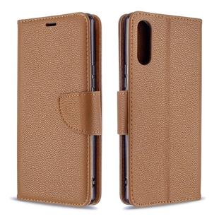 For Sony Xperia L4 Litchi Texture Pure Color Horizontal Flip PU Leather Case with Holder & Card Slots & Wallet & Lanyard(Brown)