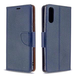 For Sony Xperia L4 Litchi Texture Pure Color Horizontal Flip PU Leather Case with Holder & Card Slots & Wallet & Lanyard(Dark Blue)