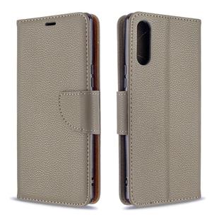 For Sony Xperia L4 Litchi Texture Pure Color Horizontal Flip PU Leather Case with Holder & Card Slots & Wallet & Lanyard(Grey)