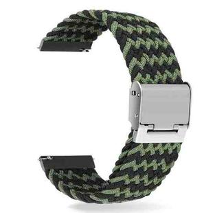 For Huawei Watch 4 / 4 Pro Nylon Braided Metal Buckle Watch Band(W Black Green)