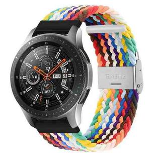 For Huawei Watch 4 / 4 Pro Nylon Braided Metal Buckle Watch Band(Rainbow Color)
