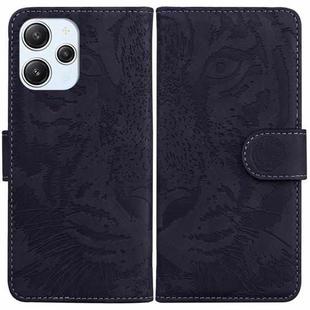 For Xiaomi Redmi 12 Tiger Embossing Pattern Leather Phone Case(Black)