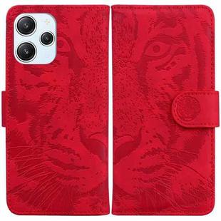For Xiaomi Redmi 12 Tiger Embossing Pattern Leather Phone Case(Red)