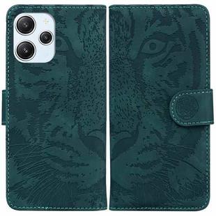 For Xiaomi Redmi 12 Tiger Embossing Pattern Leather Phone Case(Green)