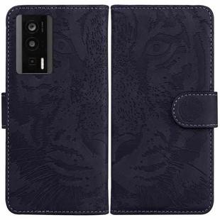 For Xiaomi Poco F5 Pro / Redmi K60 Tiger Embossing Pattern Leather Phone Case(Black)