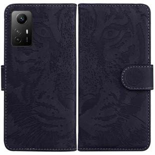 For Xiaomi Redmi Note 12S Tiger Embossing Pattern Leather Phone Case(Black)