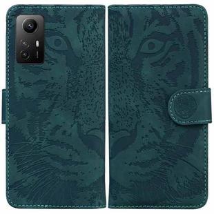 For Xiaomi Redmi Note 12S Tiger Embossing Pattern Leather Phone Case(Green)