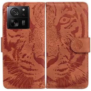 For Xiaomi 13T / 13T Pro / Redmi K60 Ultra Tiger Embossing Pattern Leather Phone Case(Brown)