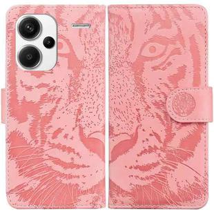 For Xiaomi Redmi Note 13 Pro+ 5G Tiger Embossing Pattern Leather Phone Case(Pink)