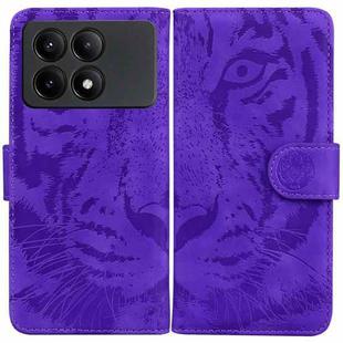 For Xiaomi Redmi K70E / Poco X6 Pro Tiger Embossing Pattern Leather Phone Case(Purple)