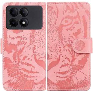 For Xiaomi Redmi K70E / Poco X6 Pro Tiger Embossing Pattern Leather Phone Case(Pink)