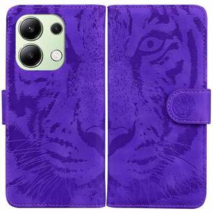 For Xiaomi Redmi Note 13 4G Global Tiger Embossing Pattern Leather Phone Case(Purple)