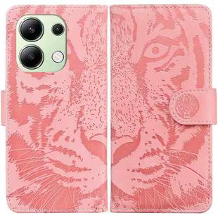 For Xiaomi Redmi Note 13 4G Global Tiger Embossing Pattern Leather Phone Case(Pink)