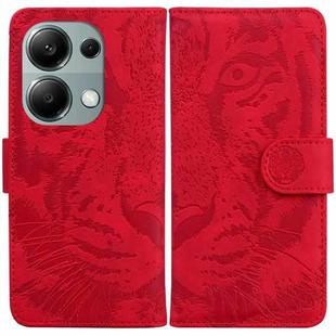 For Xiaomi Redmi Note 13 Pro 4G Tiger Embossing Pattern Leather Phone Case(Red)