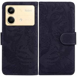 For Xiaomi Redmi Note 13R Pro Tiger Embossing Pattern Leather Phone Case(Black)