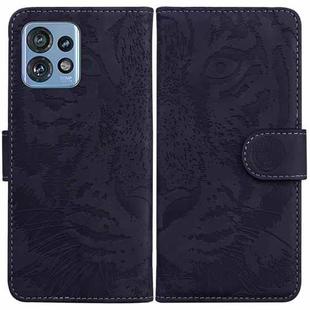 For Motorola Edge 40 Pro Tiger Embossing Pattern Leather Phone Case(Black)