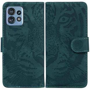 For Motorola Edge 40 Pro Tiger Embossing Pattern Leather Phone Case(Green)