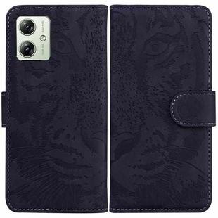 For Motorola Moto G54 Tiger Embossing Pattern Leather Phone Case(Black)