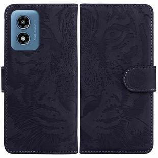 For Motorola Moto G Play 4G 2024 Tiger Embossing Pattern Leather Phone Case(Black)