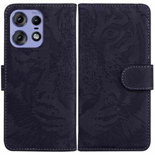 For Motorola Edge 50 Pro Tiger Embossing Pattern Leather Phone Case(Black)