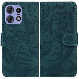 For Motorola Edge 50 Pro Tiger Embossing Pattern Leather Phone Case(Green)