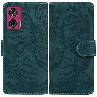 For Motorola Edge 50 Fusion Tiger Embossing Pattern Leather Phone Case(Green)