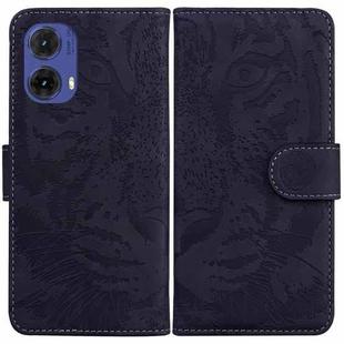 For Motorola Moto G85 Tiger Embossing Pattern Leather Phone Case(Black)