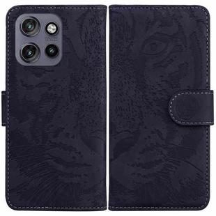 For Motorola Edge 50 Neo 5G Global Tiger Embossing Pattern Leather Phone Case(Black)