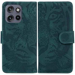 For Motorola Edge 50 Neo 5G Global Tiger Embossing Pattern Leather Phone Case(Green)