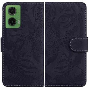 For Motorola Moto G35 Tiger Embossing Pattern Leather Phone Case(Black)