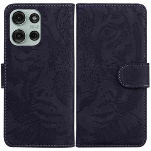 For Motorola Moto G75 5G Tiger Embossing Pattern Leather Phone Case(Black)