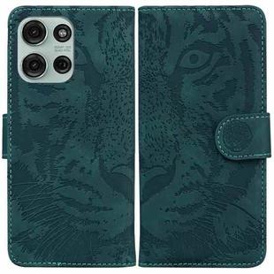 For Motorola Moto G75 5G Tiger Embossing Pattern Leather Phone Case(Green)