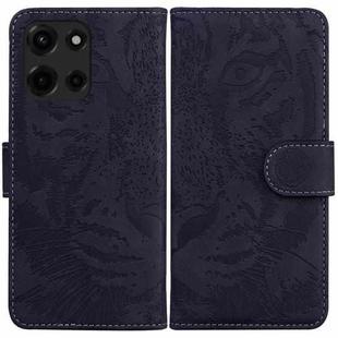 For Motorola Moto G 5G 2025 Tiger Embossing Pattern Leather Phone Case(Black)