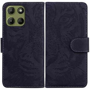 For Motorola Moto G15 Tiger Embossing Pattern Leather Phone Case(Black)