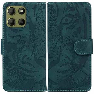 For Motorola Moto G15 Tiger Embossing Pattern Leather Phone Case(Green)