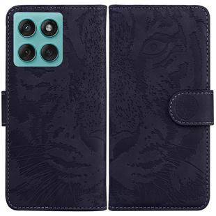 For Motorola Edge 60 Fusion / Edge 5G 2025 Tiger Embossing Pattern Leather Phone Case(Black)