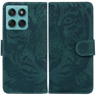 For Motorola Edge 60 Fusion / Edge 5G 2025 Tiger Embossing Pattern Leather Phone Case(Green)