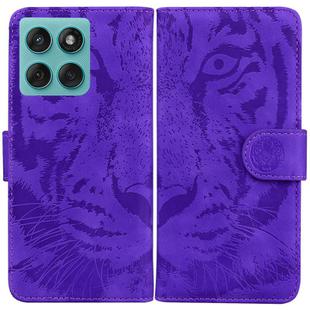 For Motorola Edge 60 Fusion / Edge 5G 2025 Tiger Embossing Pattern Leather Phone Case(Purple)