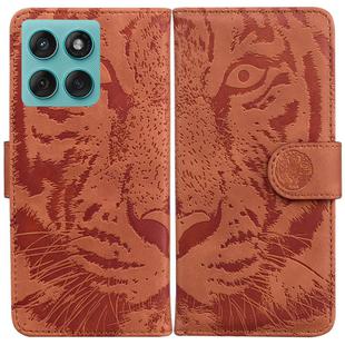 For Motorola Edge 60 Fusion / Edge 5G 2025 Tiger Embossing Pattern Leather Phone Case(Brown)