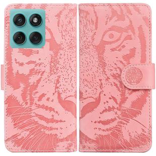 For Motorola Edge 60 Fusion / Edge 5G 2025 Tiger Embossing Pattern Leather Phone Case(Pink)