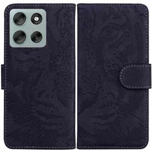 For Motorola Moto G56 5G / G66j 5G / G66y 5G Tiger Embossing Pattern Leather Phone Case(Black)