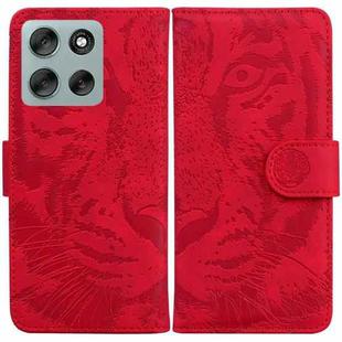 For Motorola Moto G56 5G / G66j 5G / G66y 5G Tiger Embossing Pattern Leather Phone Case(Red)