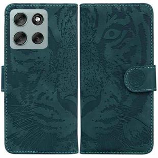 For Motorola Moto G56 5G / G66j 5G / G66y 5G Tiger Embossing Pattern Leather Phone Case(Green)