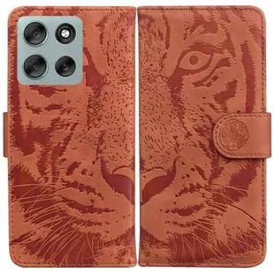 For Motorola Moto G56 5G / G66j 5G / G66y 5G Tiger Embossing Pattern Leather Phone Case(Brown)