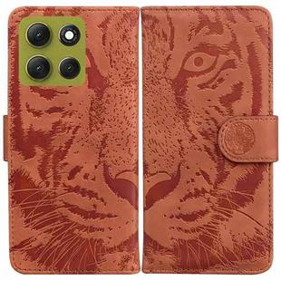 For Motorola Moto G86 5G Tiger Embossing Pattern Leather Phone Case(Brown)