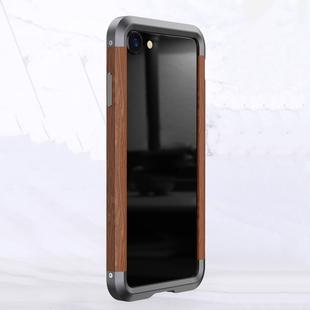 For iPhone SE 2022 / SE 2020 / 8 / 7 R-JUST Metal + Wood Frame Protective Case